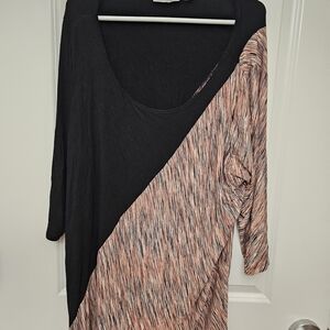 VIP Black and Pink Dolman Sleeve Dress